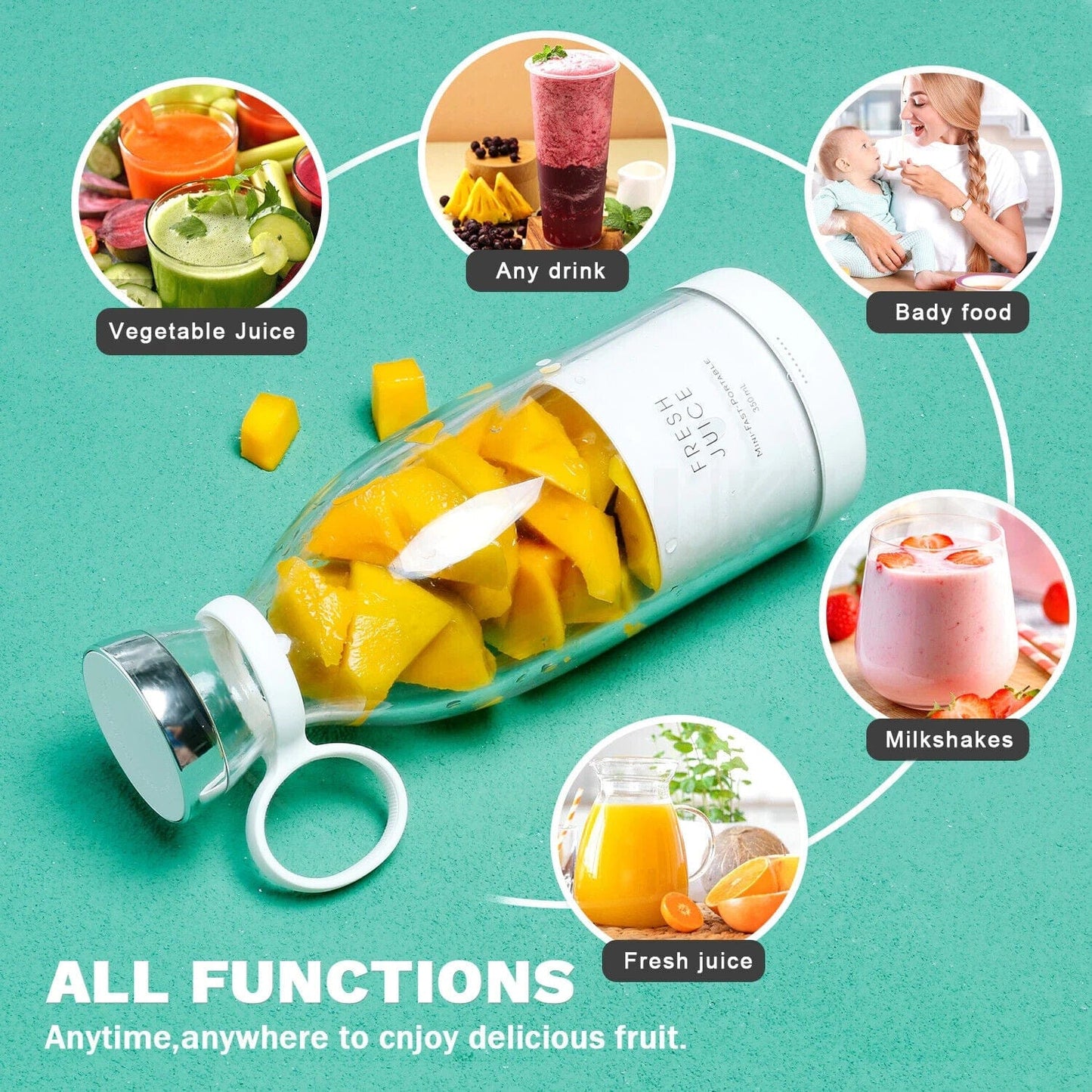 Portable Mini Juicer Blender™ | Fresh Juice On the Go!